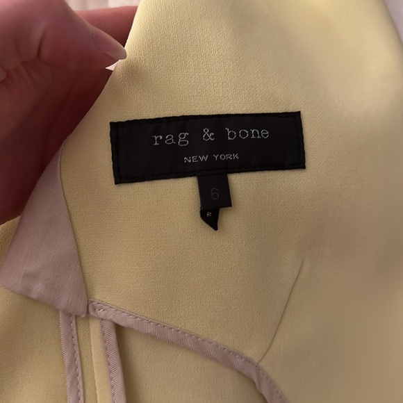 RAG AND BONE Chartreuse Yellow Lightweight Shawl Collar Exposed Seam Blazer - Picture 10 of 12